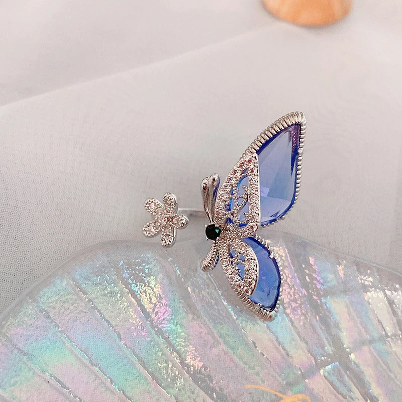 Eleganter offener Schmetterlingsring, Statement-Schmuck