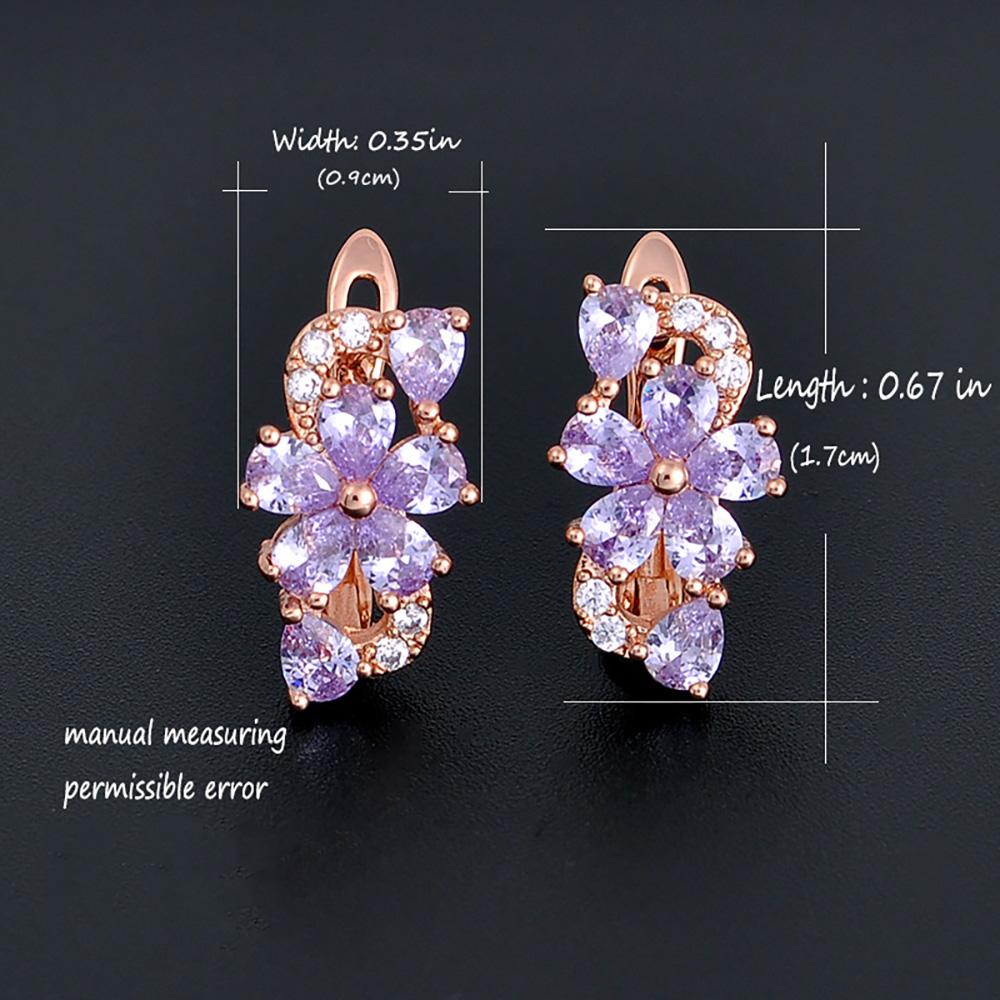 Elegante Ohrstecker mit Kristallblumen-Zirkon