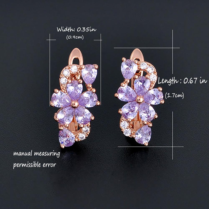 Elegante Ohrstecker mit Kristallblumen-Zirkon