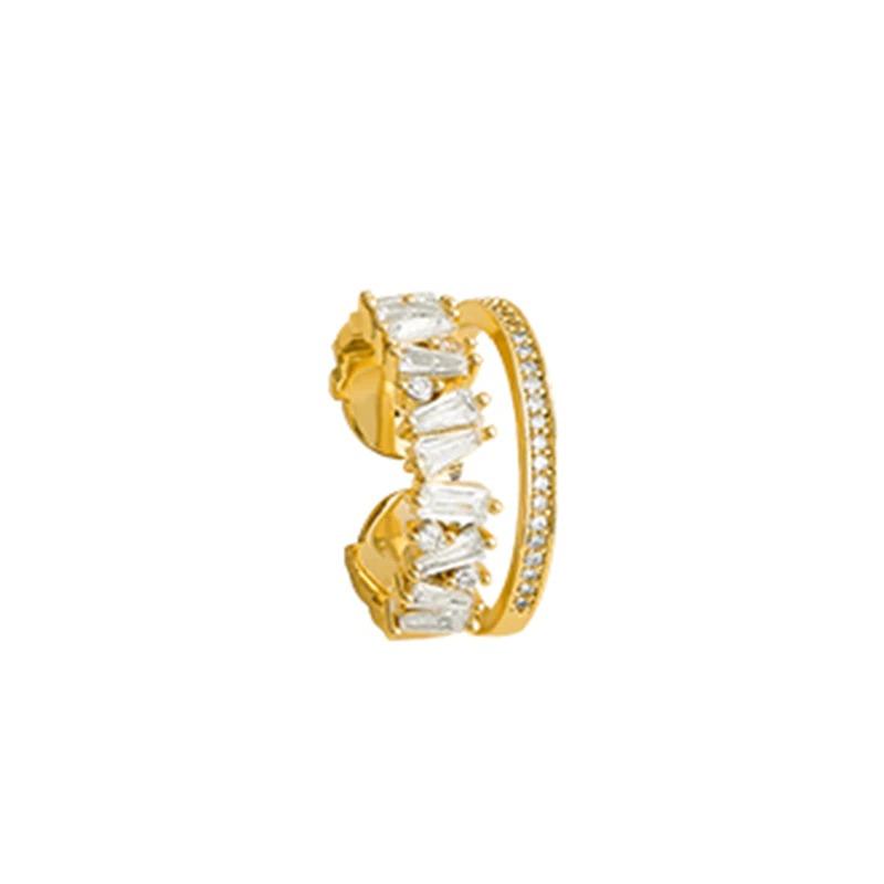 Elegante, modische, doppellagige, mit Zirkonen verzierte Ringe