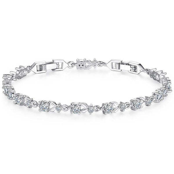 Elegantes und luxuriöses Gliederarmband mit Zirkonia-Kristallen