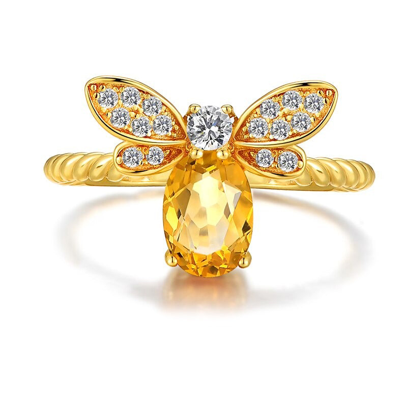 Bezaubernde mit Strasssteinen verzierte Bienenkönigin-Ringe