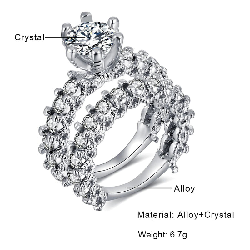 Verlobungs- und Ehering-Set mit ewigem Zirkonia