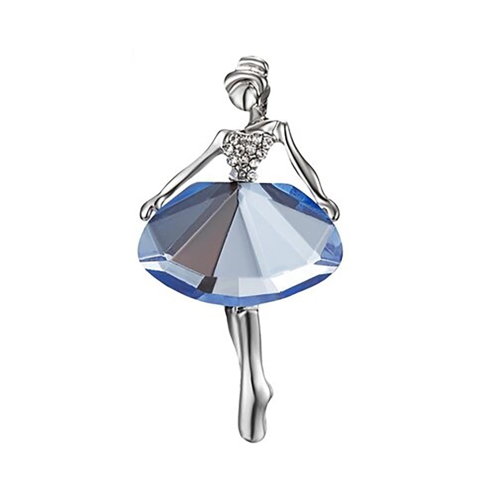 Exquisite, mit Juwelen besetzte Broschennadeln mit Turnerinnen- und Ballerina-Puppen