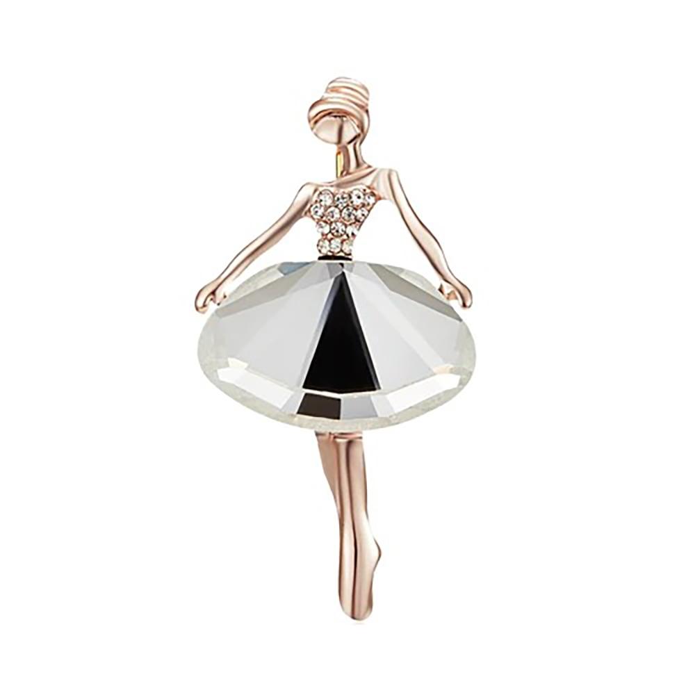 Exquisite, mit Juwelen besetzte Broschennadeln mit Turnerinnen- und Ballerina-Puppen