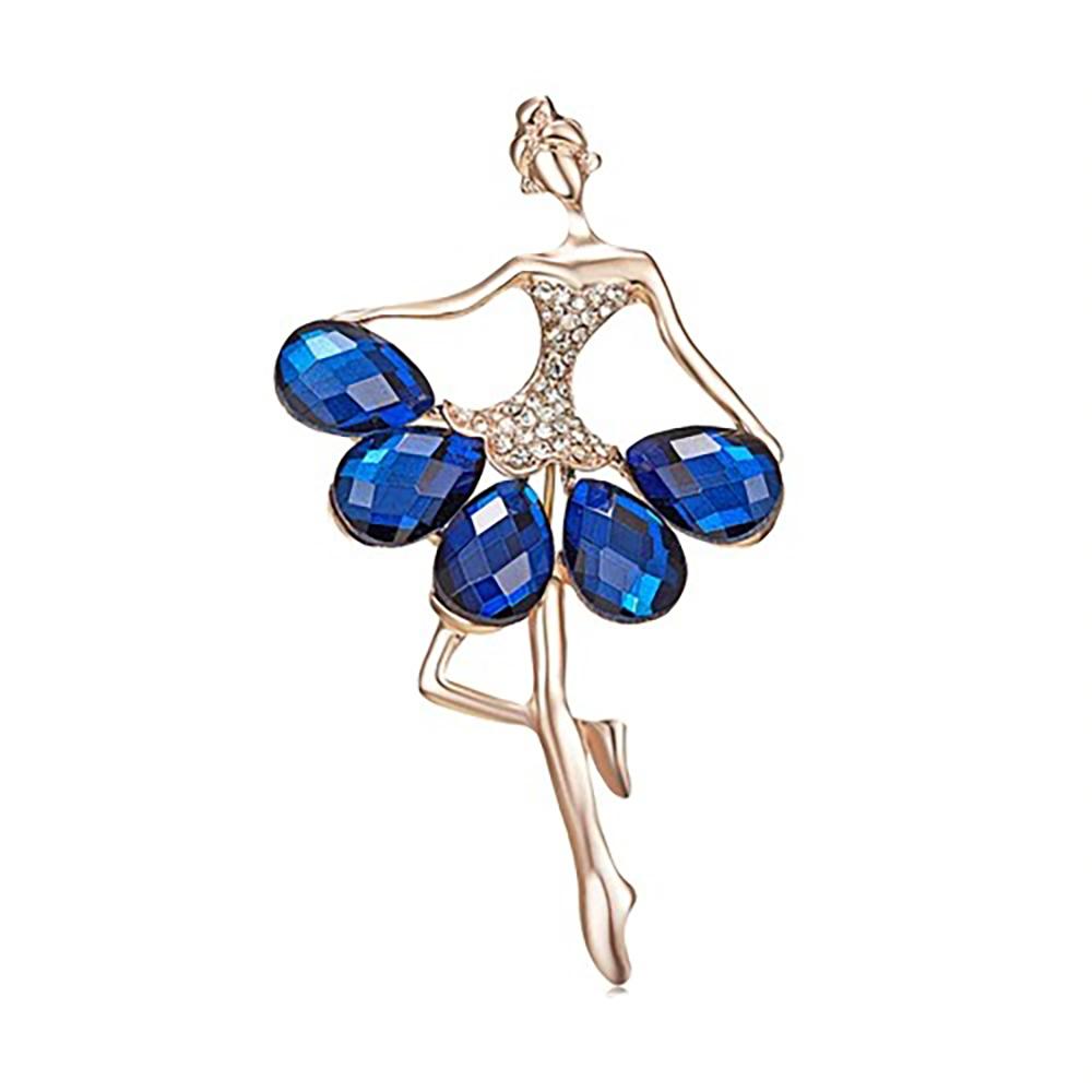 Exquisite, mit Juwelen besetzte Broschennadeln mit Turnerinnen- und Ballerina-Puppen