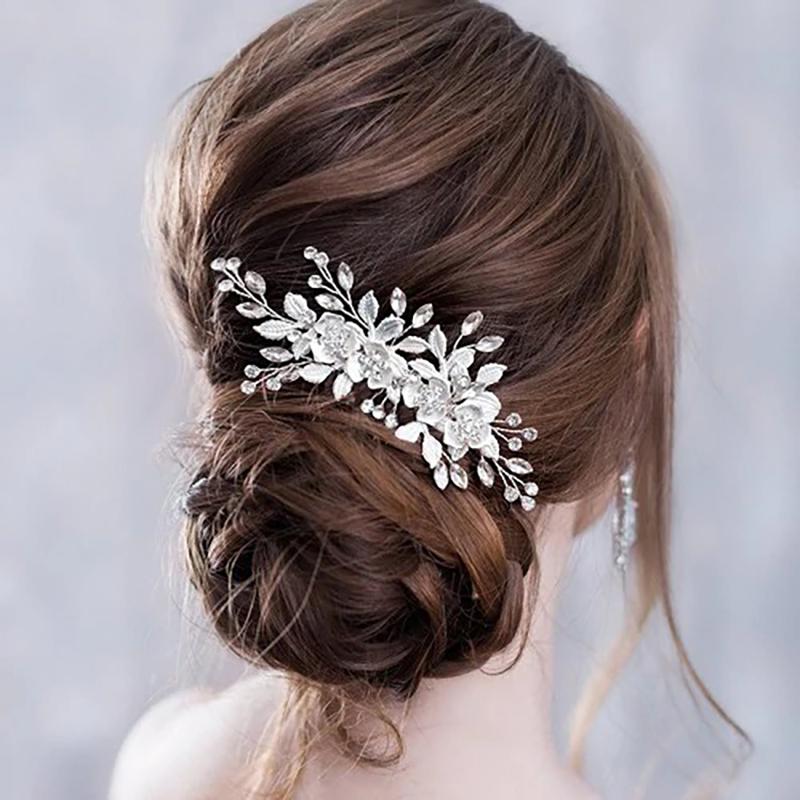 Exquisites, mit Blumen und Strasssteinen verziertes Braut-Diadem