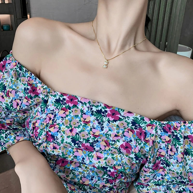 Exquisite Schlüsselbeinkette Sanduhr Anhänger Modeschmuck Halsketten