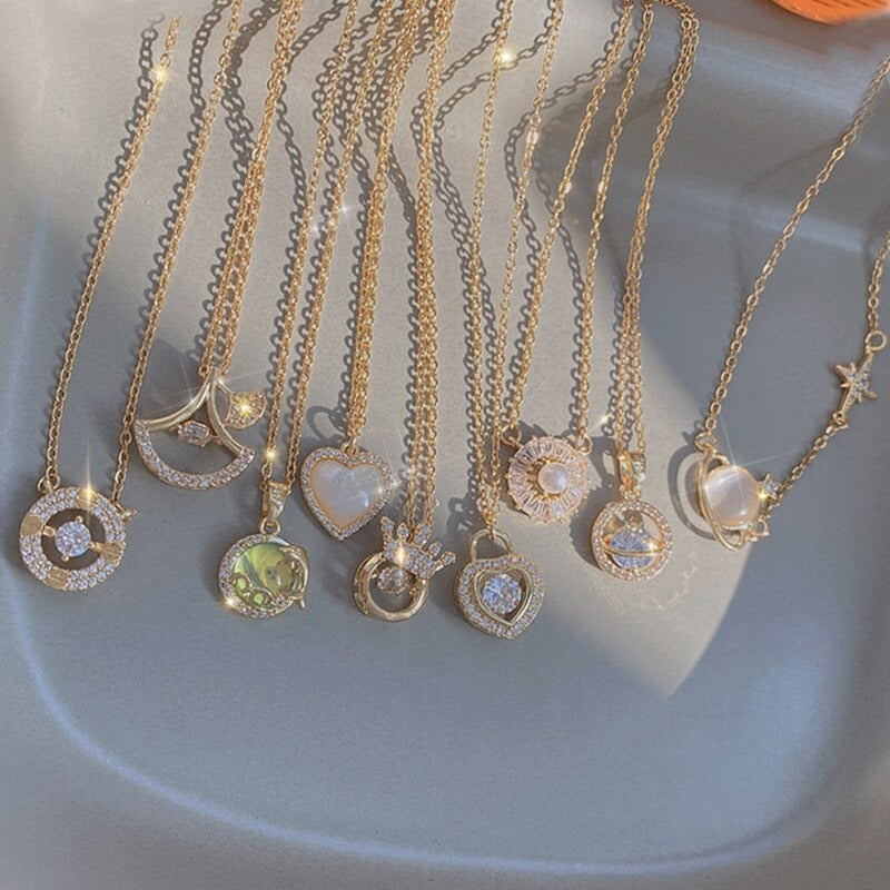 Exquisite Schlüsselbeinkette mit Anhängerketten in verschiedenen Stilen