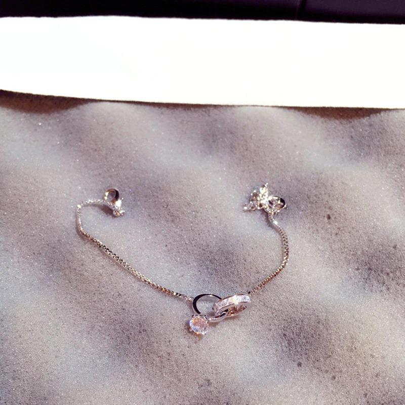 Exquisite Armbänder mit Doppel-Strass-Herzanhänger