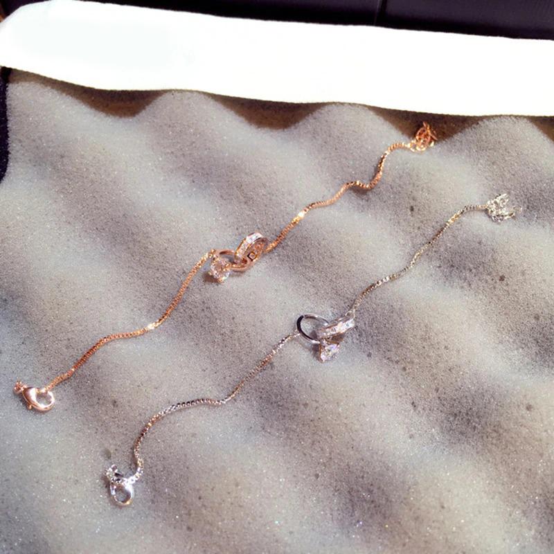 Exquisite Armbänder mit Doppel-Strass-Herzanhänger