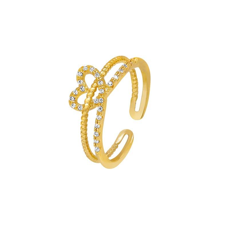 Exquisite mehrschichtige Ringe mit gedrehten Herzen