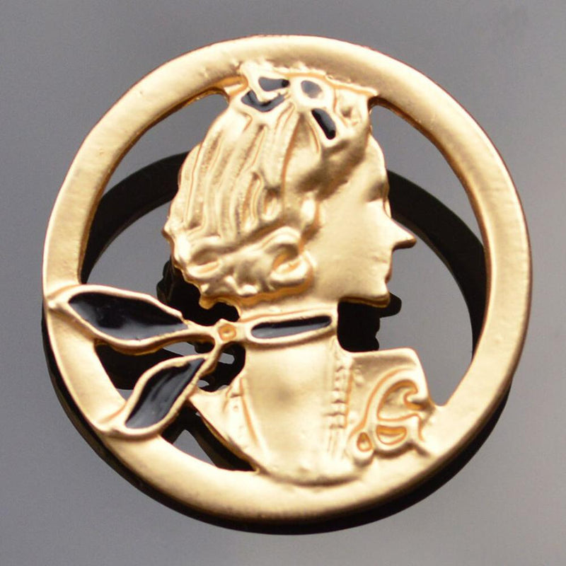 Exquisite mit Perlen und Strass besetzte Emaille-Brosche