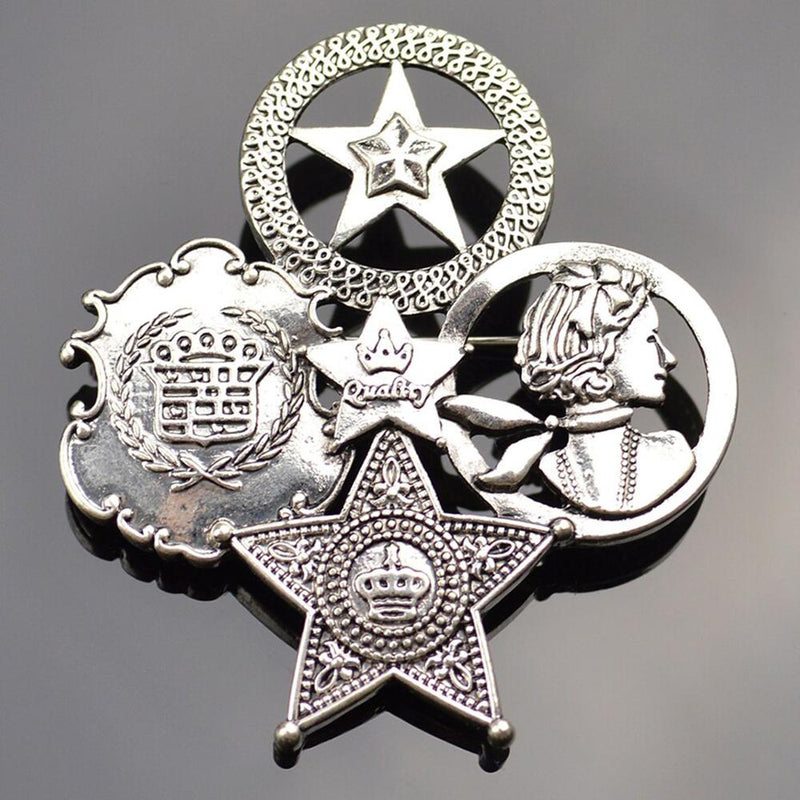 Exquisite mit Perlen und Strass besetzte Emaille-Brosche