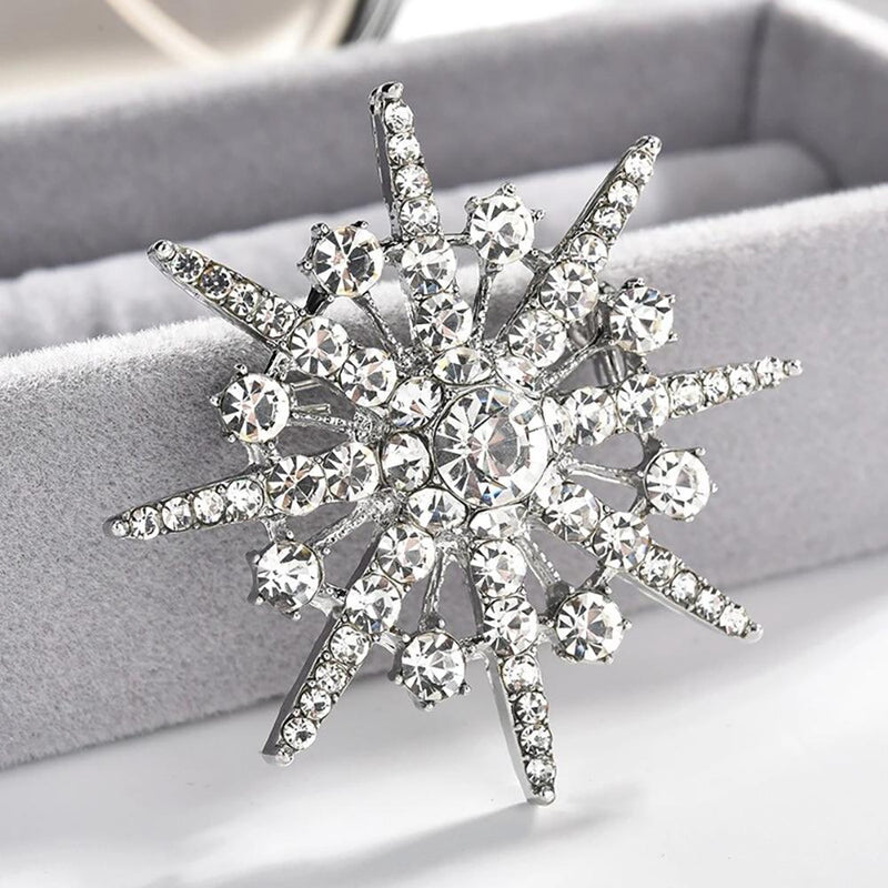 Exquisite mit Perlen und Strass besetzte Emaille-Brosche