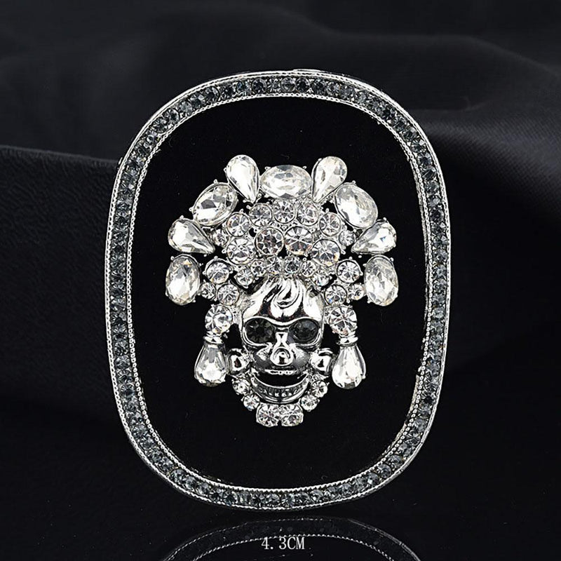 Exquisite mit Perlen und Strass besetzte Emaille-Brosche