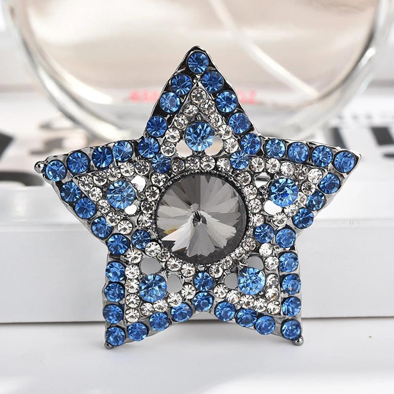 Exquisite mit Perlen und Strass besetzte Emaille-Brosche