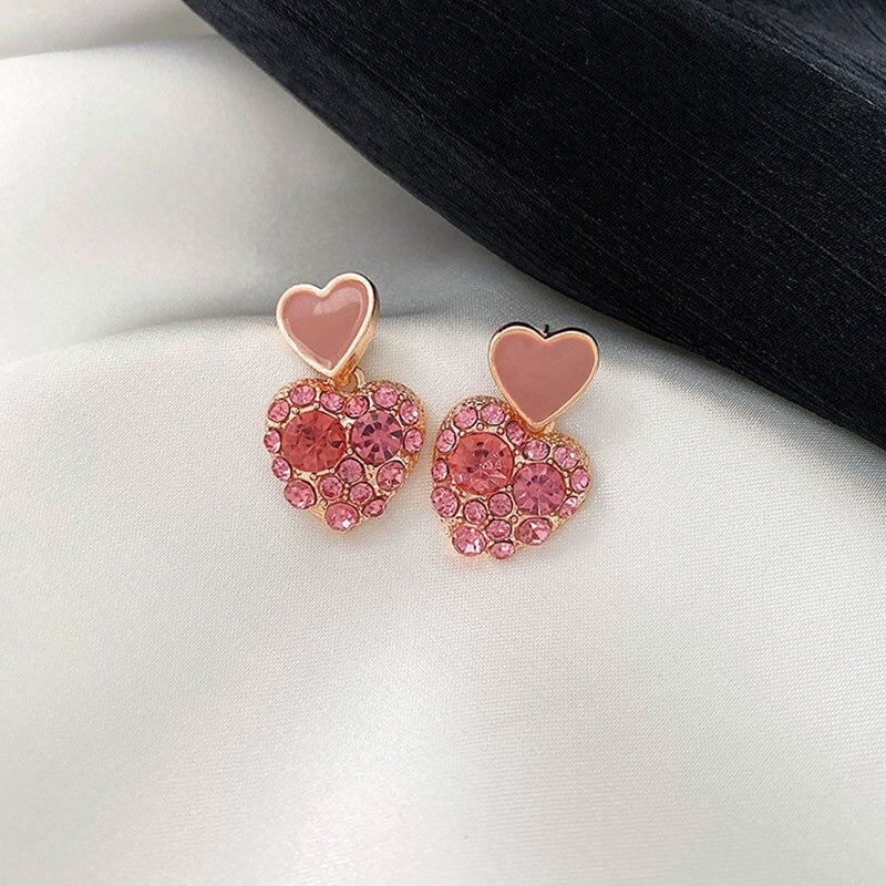 Erlesene Retro-Kollektion lila Strass-Ohrringe