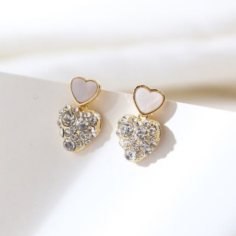 Erlesene Retro-Kollektion lila Strass-Ohrringe