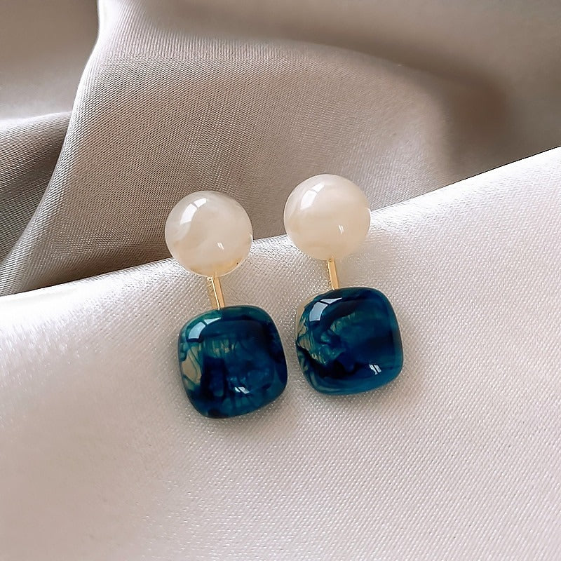 Erlesene Retro-Kollektion lila Strass-Ohrringe