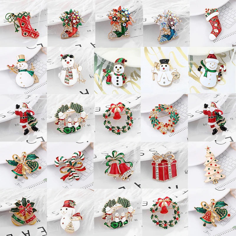 Exquisite Strass-Weihnachtsferien-Sonderbrosche