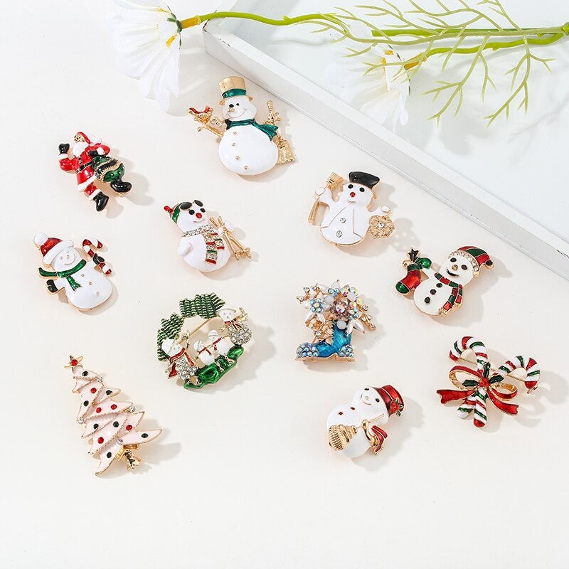 Exquisite Strass-Weihnachtsferien-Sonderbrosche