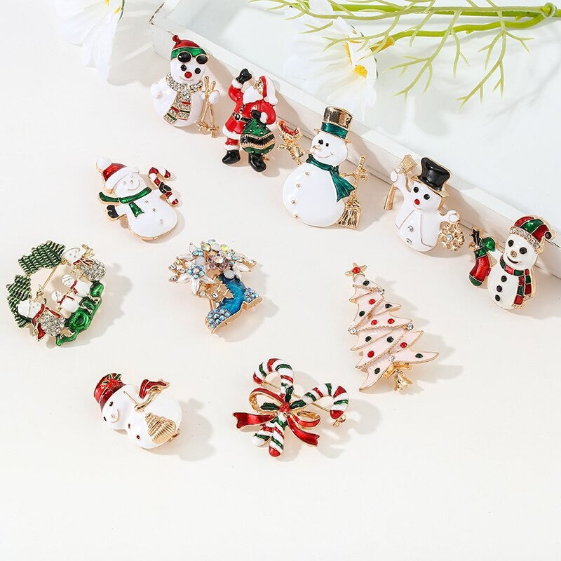 Exquisite Strass-Weihnachtsferien-Sonderbrosche