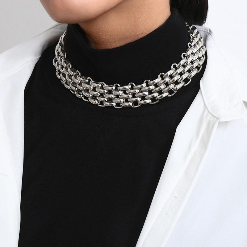 Extra klobige mehrlagige Choker-Halsketten