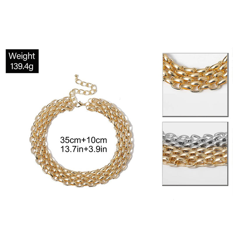 Extra klobige mehrlagige Choker-Halsketten