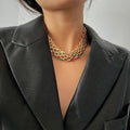 Extra klobige mehrlagige Choker-Halsketten