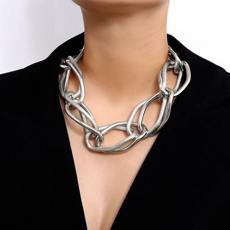 Extra klobige mehrlagige Choker-Halsketten