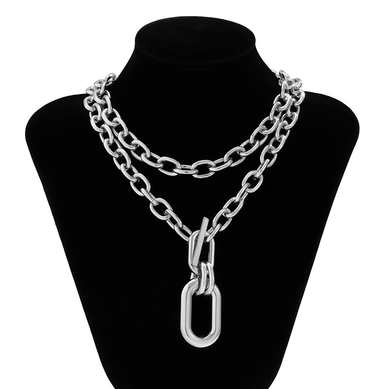 Extra klobige mehrlagige Choker-Halsketten