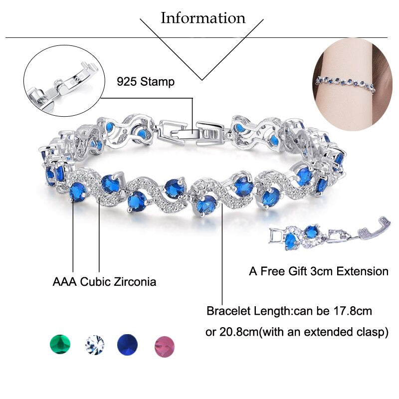 Extravagante mehrfarbige mit Zirkonen verzierte Infinity-Armbänder