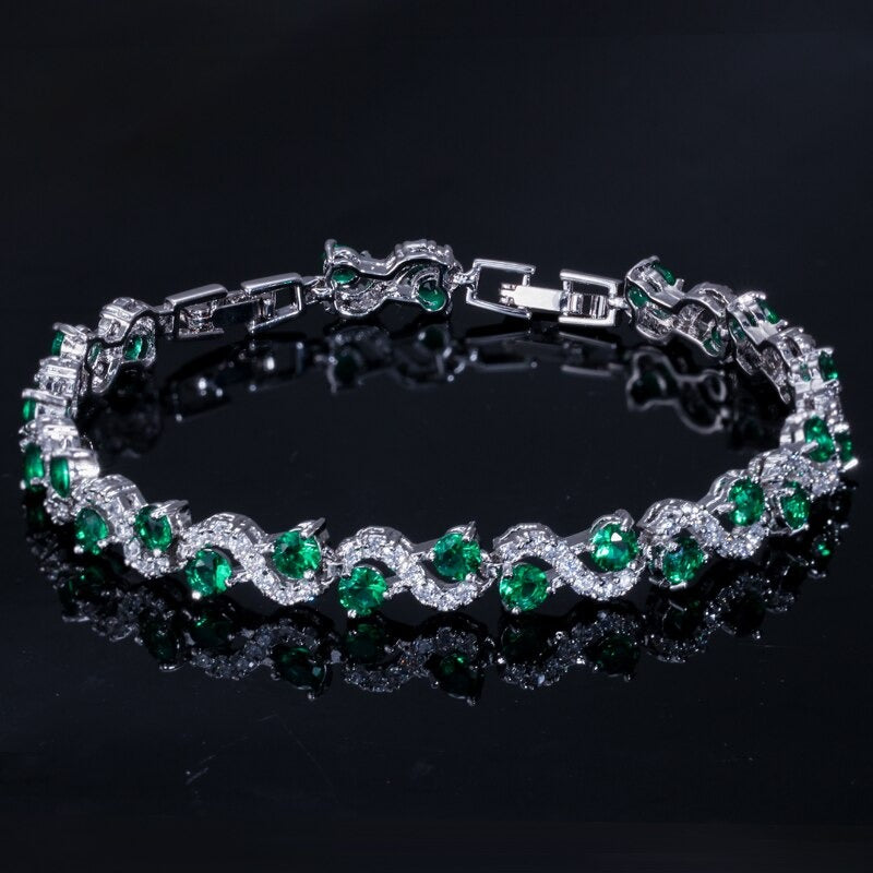 Extravagante mehrfarbige mit Zirkonen verzierte Infinity-Armbänder