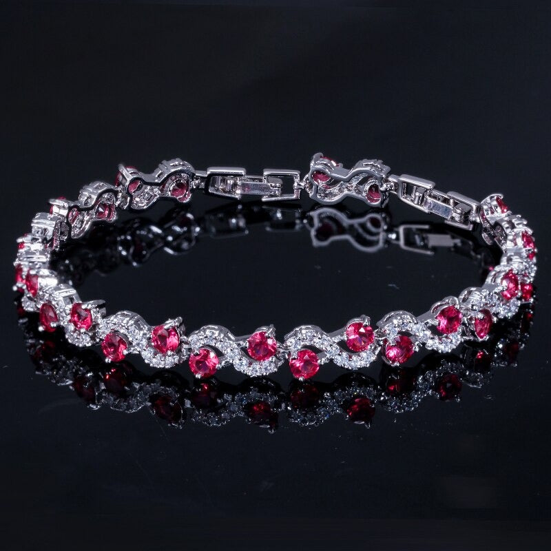 Extravagante mehrfarbige mit Zirkonen verzierte Infinity-Armbänder