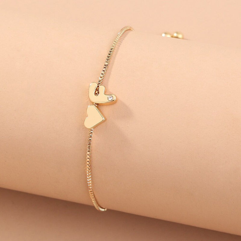 Personalisierte Liebesherz-Anfangsbuchstaben-Armbänder von A-Z