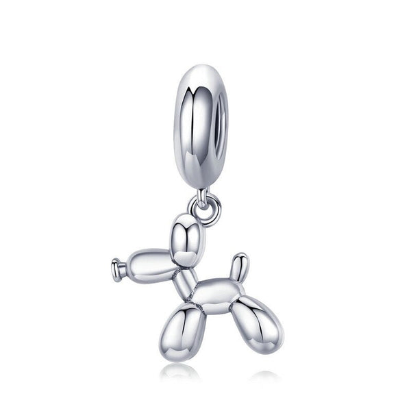 Fabelhafte mit Zirkonia verzierte Hunde-Charm-Anhänger aus Sterlingsilber