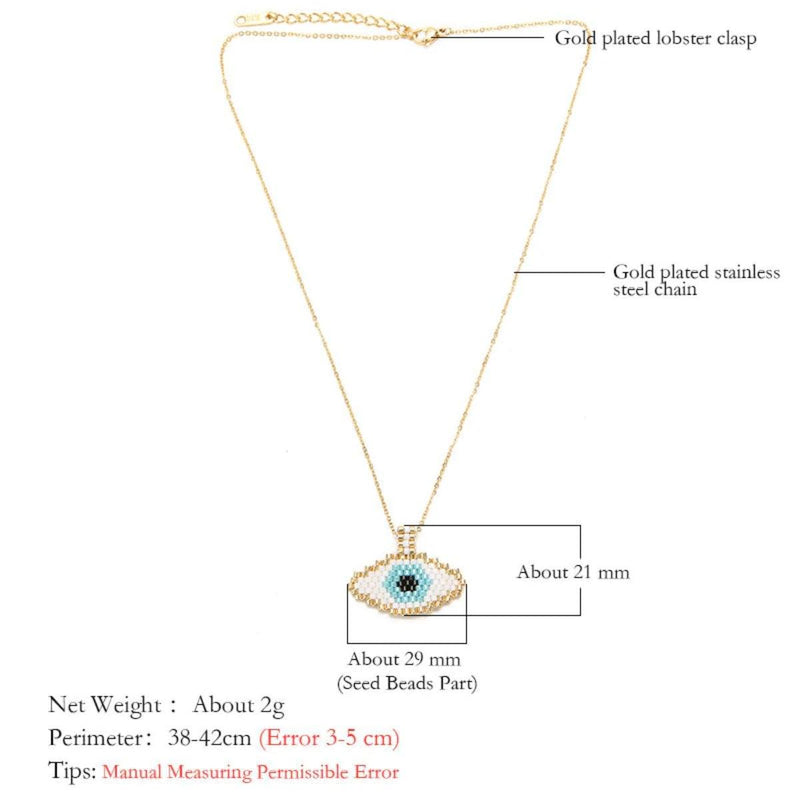 Ausgefallene schillernde blaue Augen Halskette