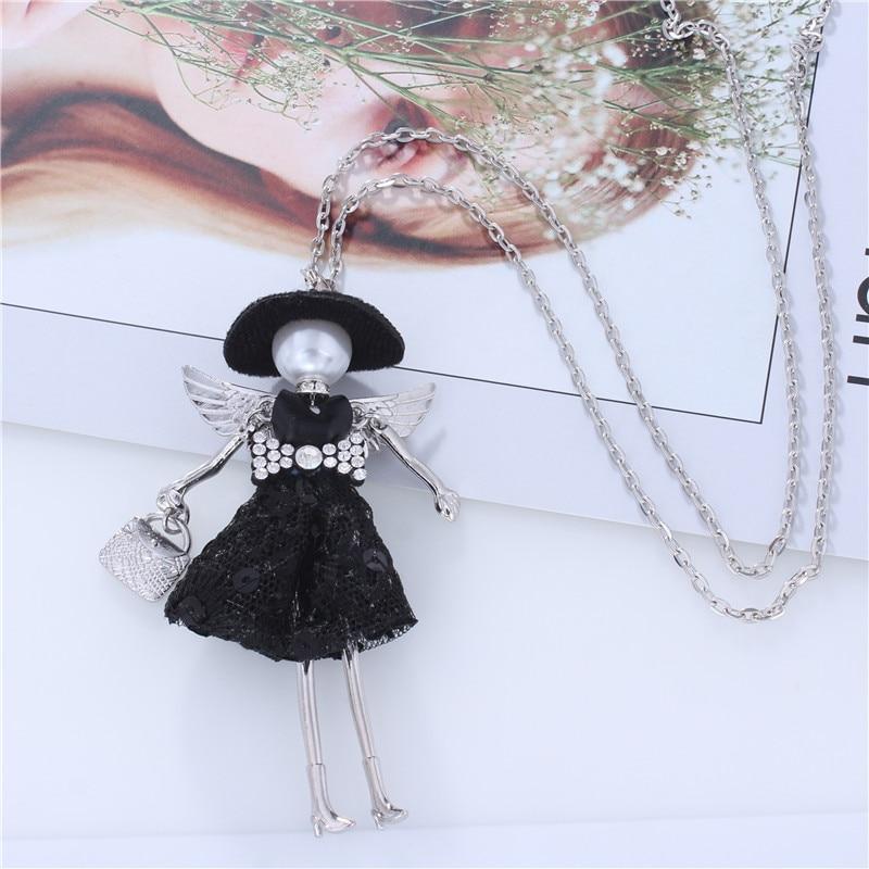 Ausgefallene Hut Fashionista Puppe Perlen Halskette