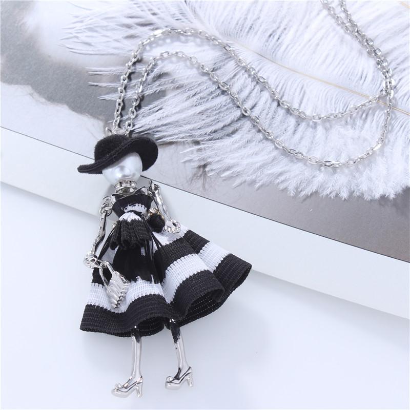 Ausgefallene Hut Fashionista Puppe Perlen Halskette