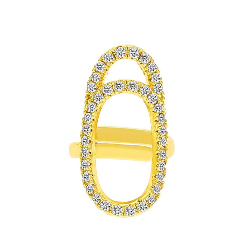 Ausgefallene, mit Zirkonia eingelegte, verstellbare Fingernagel-Schmuckringe