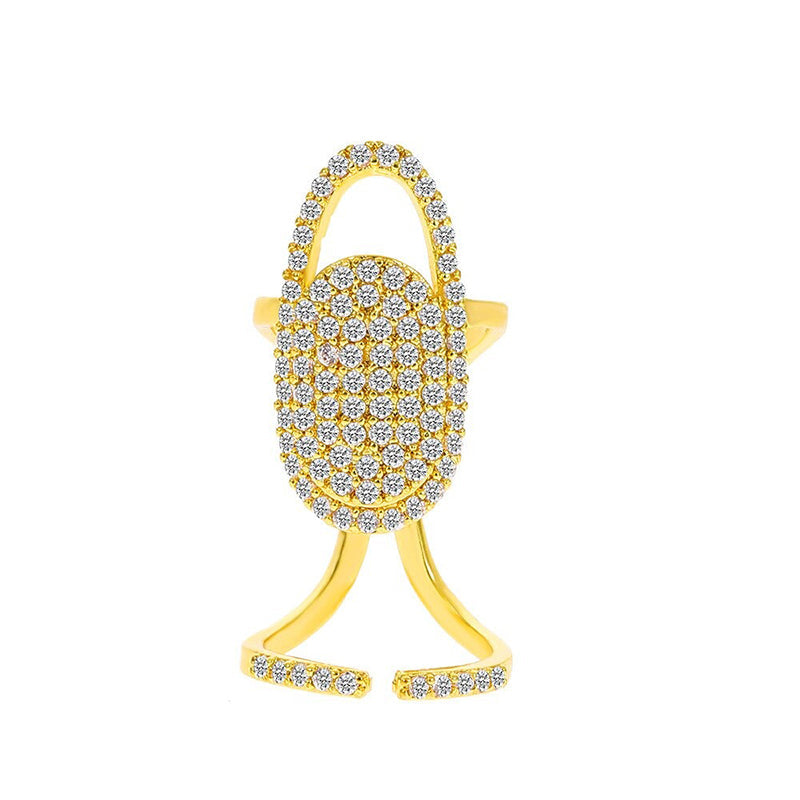 Ausgefallene, mit Zirkonia eingelegte, verstellbare Fingernagel-Schmuckringe