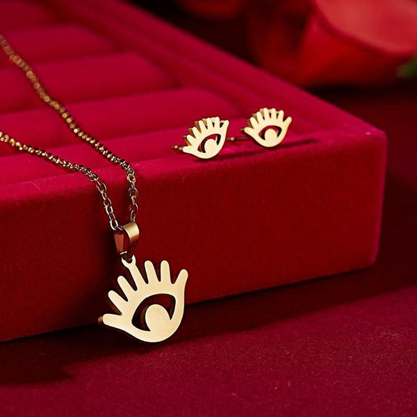 Ausgefallenes Set aus Halskette und Ohrringen