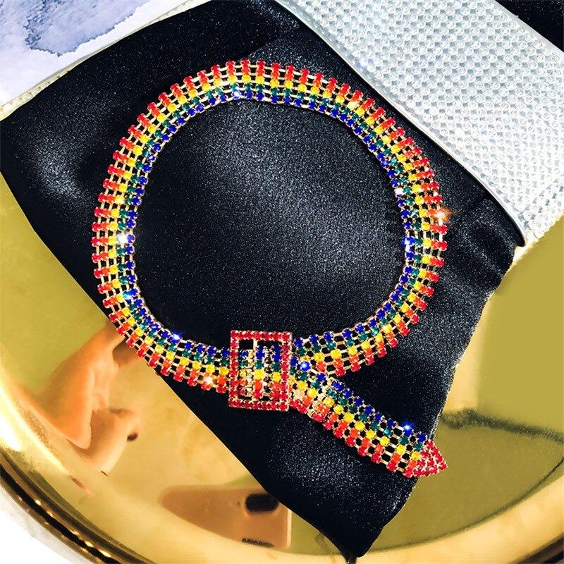 Mode Gürtel voller Strass Choker Halskette