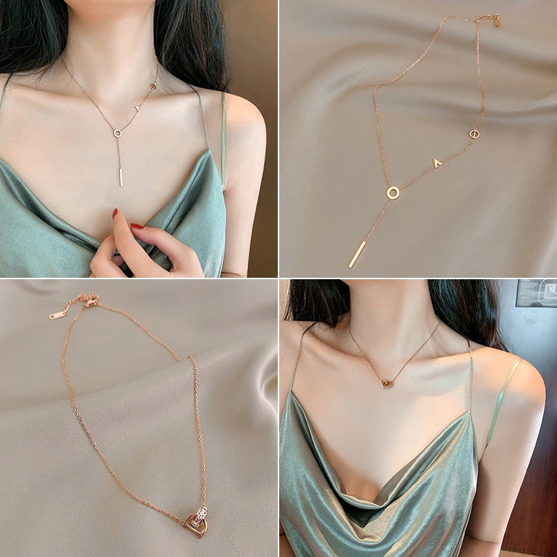 Modische Luxus-Schlüsselbeinkette mit Anhängern in verschiedenen Stilen