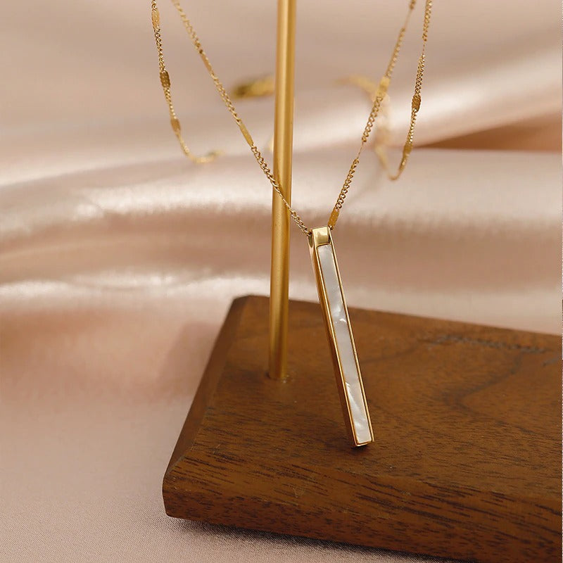 Modische Luxus-Halsketten mit vertikalem Muschel-Anhänger