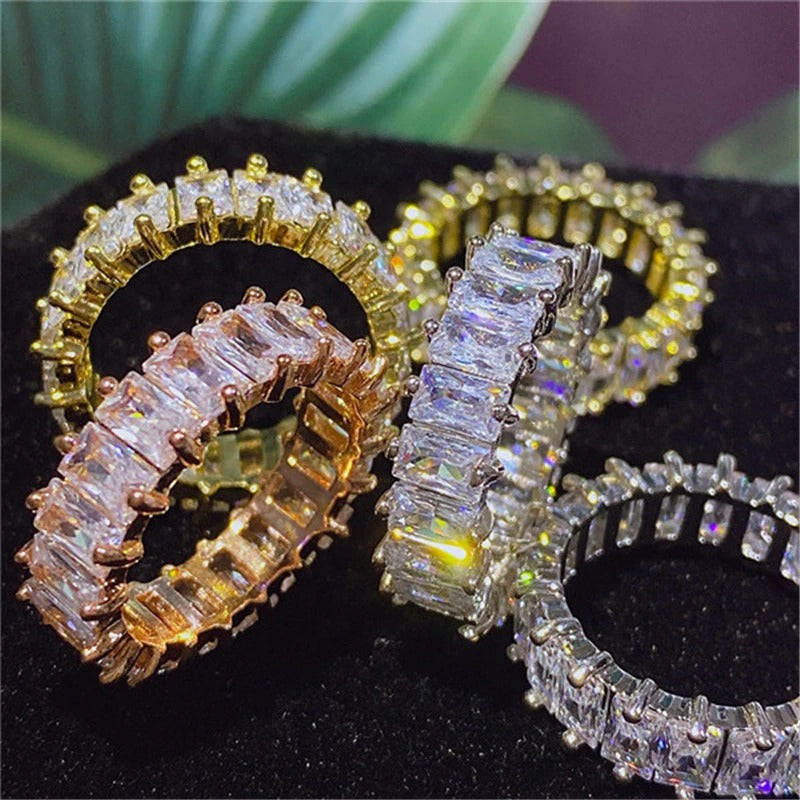 Mode Luxus Zirkon Bejeweled Multicolor Ringe