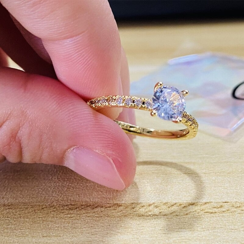 Mode Luxus Zirkon Bejeweled Multicolor Ringe