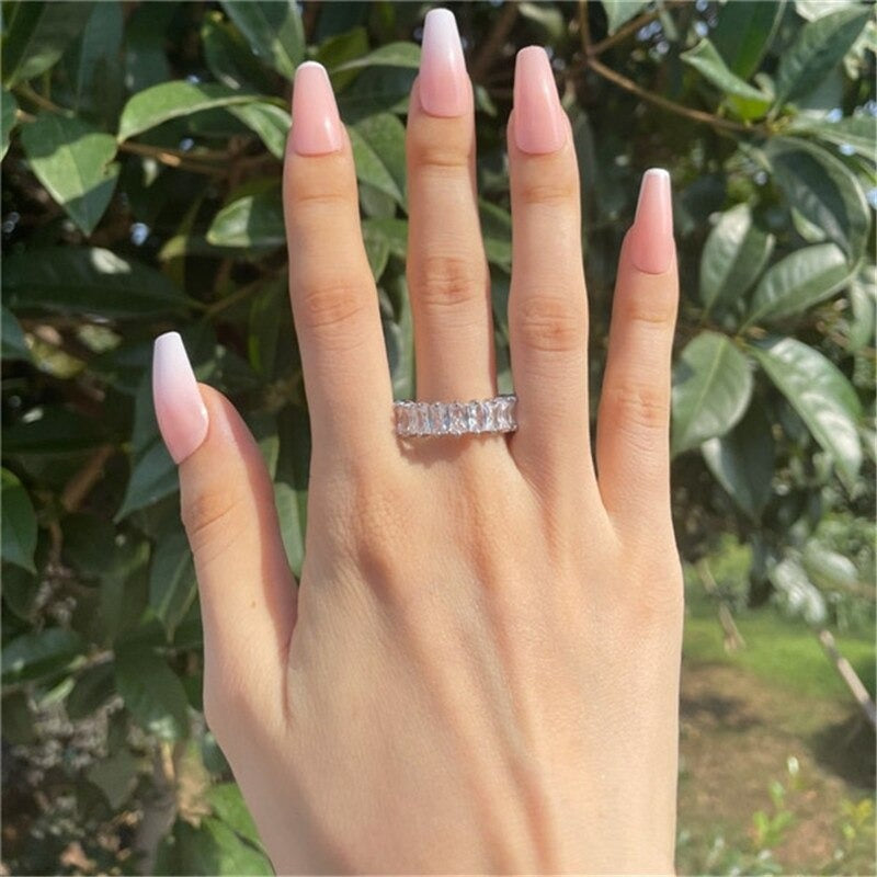 Mode Luxus Zirkon Bejeweled Multicolor Ringe