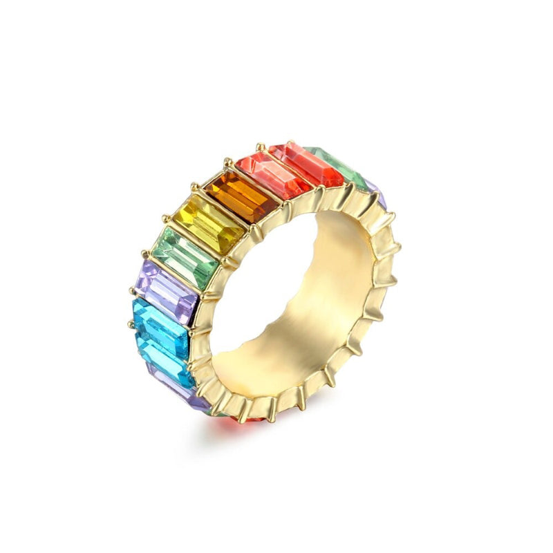 Mode Luxus Zirkon Bejeweled Multicolor Ringe